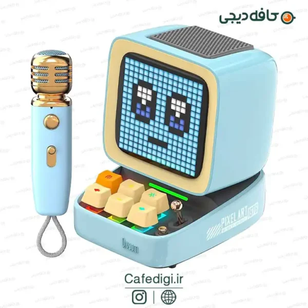 اسپیکر بلوتوثی قابل حمل دیووم Divoom Ditoo Mic Pixel Art - آبی روشن
